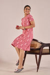 Sweet Moon Knit Cotton Mid Length Nightdress - Sunset Coral — thumbnail 4